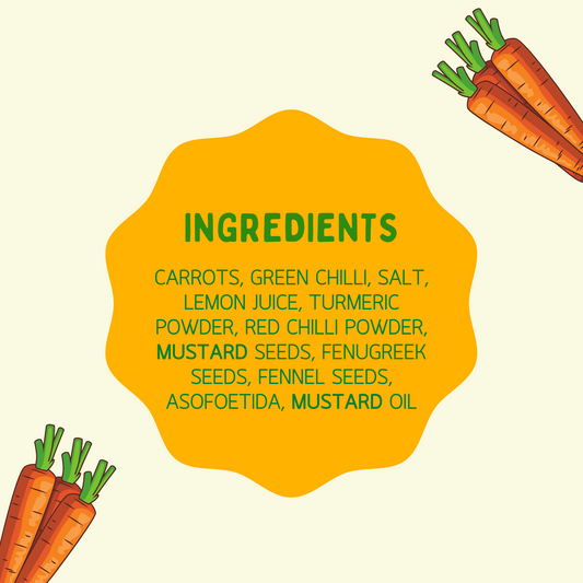 Crunchy carrot pickle with green chilli and bold flavor