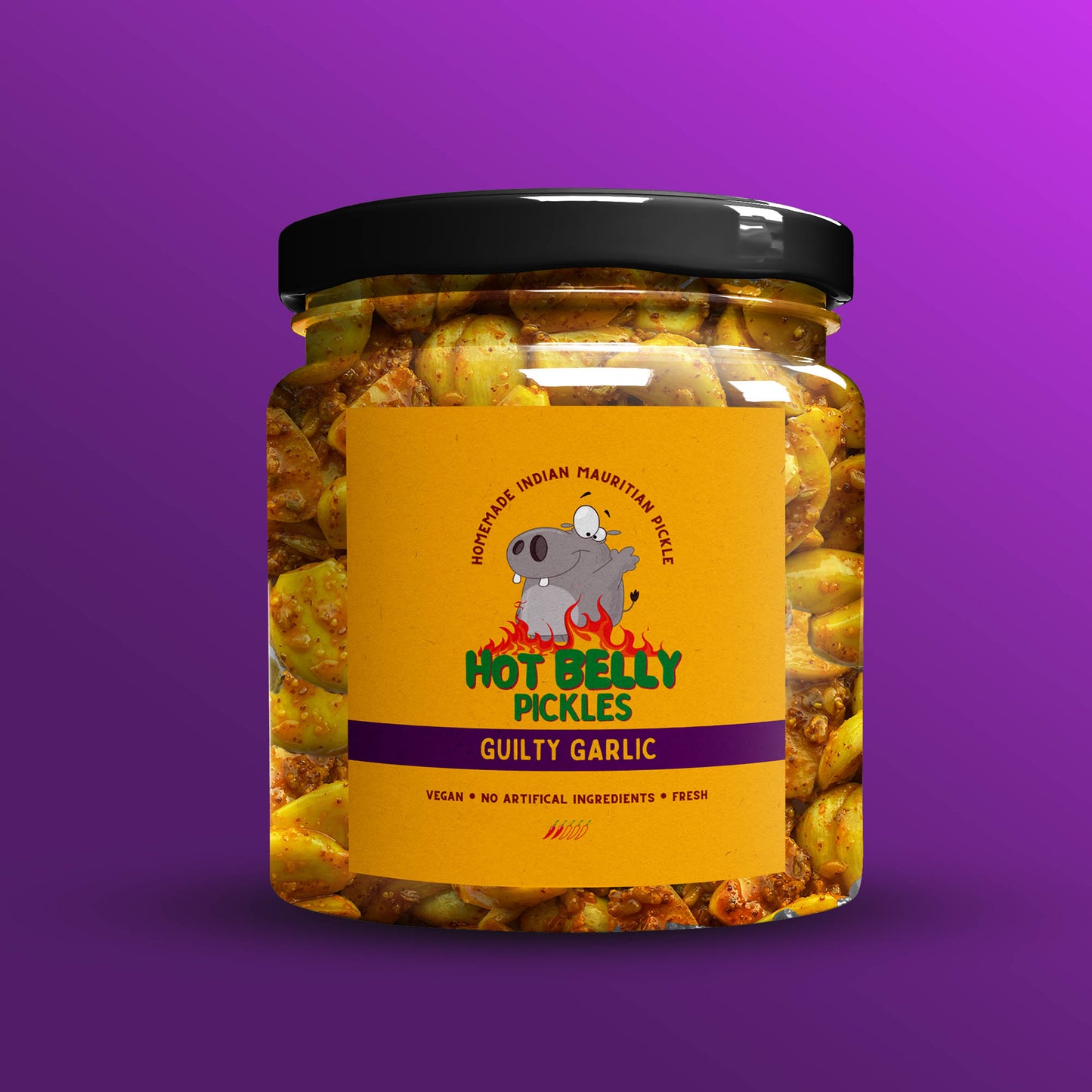 Spicy garlic pickle gourmet artisanal fermented garlic